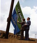 President Stewart Raising the Texas Eastern University Flag by University of Texas at Tyler