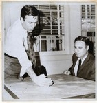 President Stewart and Architect William T. Steely Looking Over Plans by University of Texas at Tyler