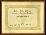 Tyler State College Faculty Certification by Archives Account