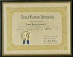 Award of Appreciation Texas Eastern University by Archives Account