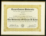 Board of Regents Award of Appreciation Texas Eastern University by Archives Account